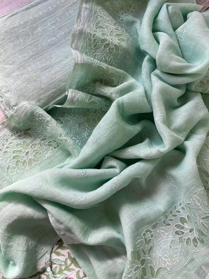 Pure Linen Cutwork Salwar Materia