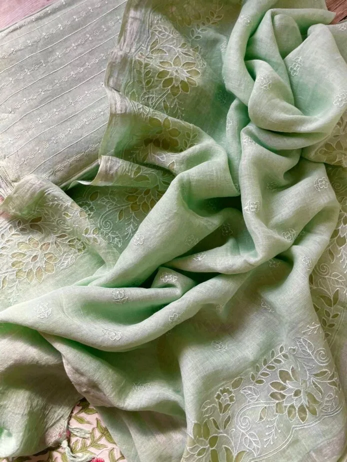 Pure Linen Cutwork Salwar Materia