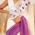 Linen Embroidered Sarees with model