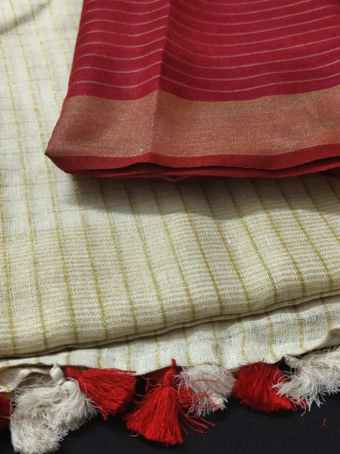 Off-White Onam Sarees for Women on the floor
