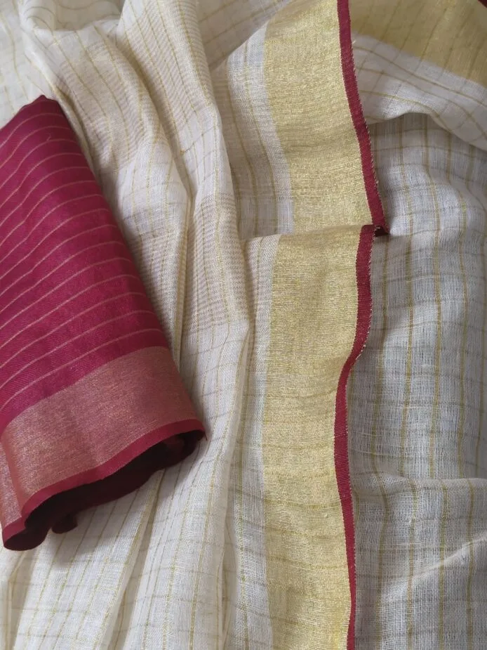 Off-White Onam Sarees for Women on the floor