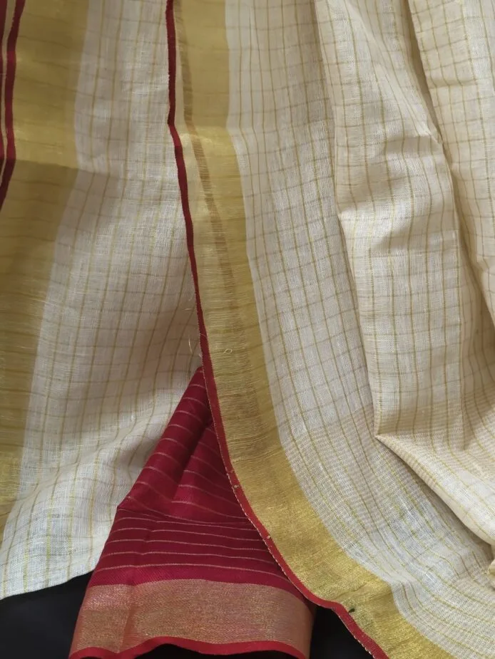 Off-White Onam Sarees for Women on the floor