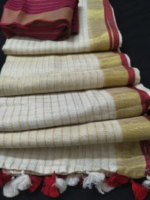 Off-White Onam Sarees for Women on the floor