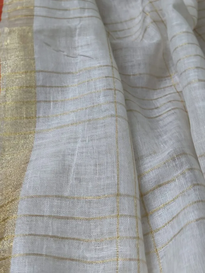 Onam sarees for women on the floor