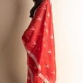 Red Cotton Dupatta waer a model