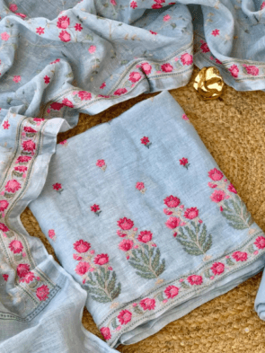 Premium Linen Heavy Embroidered Punjabi Suits