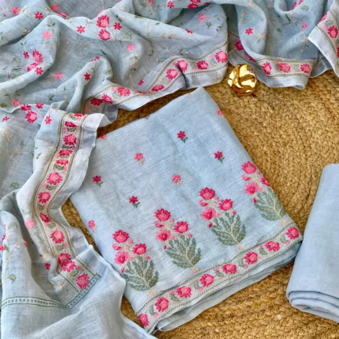 Premium Linen Heavy Embroidered Punjabi Suits