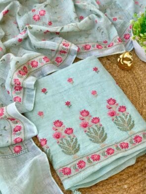 Stylish Linen Embroidery Suits for Ladies