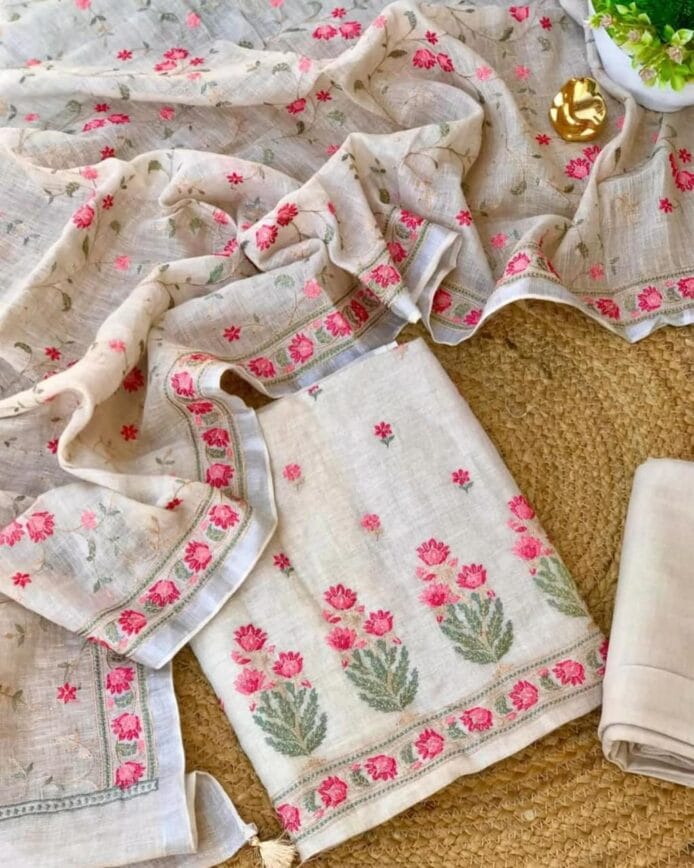 Exclusive Linen Embroidered Suits Online