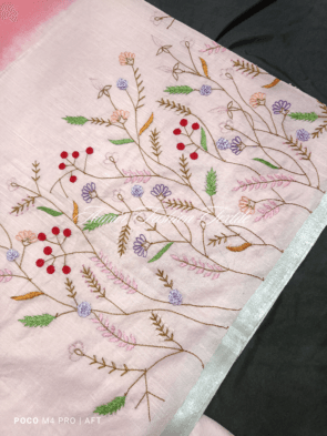 Bridal Hand Work Saree for Wedding with pot click by AFT