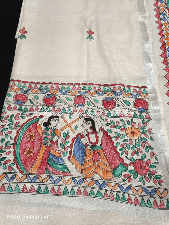Cotton Madhubani Paint Dress Material For Women