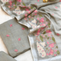 Exclusive Linen Embroidered Suit Online on the floor