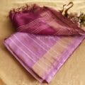 Stylish Semi Silk Sarees on the floor with pot