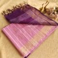Stylish Semi Silk Sarees on the floor with pot