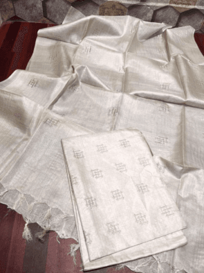 Tussar silk salwar material range, known for its luxurious feel and beautiful embroidery work.
