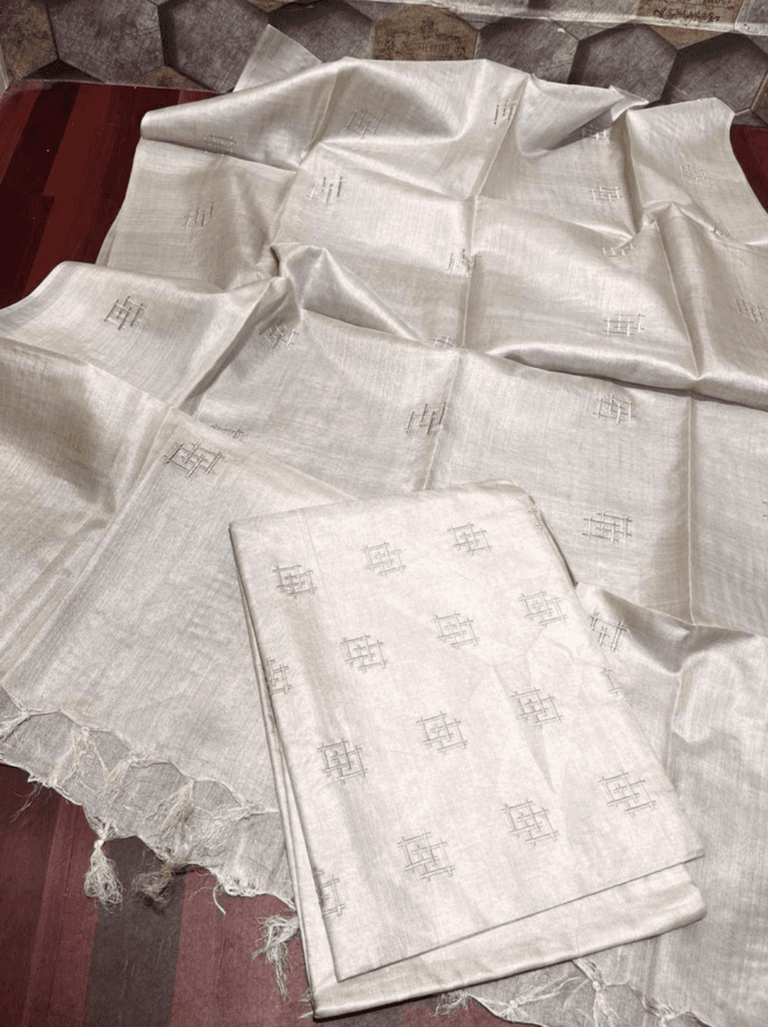 Tussar silk salwar material range, known for its luxurious feel and beautiful embroidery work.