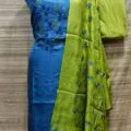 Tussar Silk Churidar Salwar Suit Material with Elegant Embroidery Design