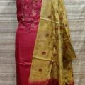 Tussar Silk Churidar Salwar Suit Material with Elegant Embroidery Design