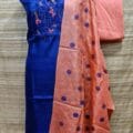 Tussar Silk Churidar Salwar Suit Material with Elegant Embroidery Design