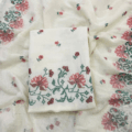 White Embroidered Salwar Kameez Material