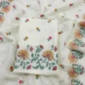 White Embroidered Salwar Kameez Material
