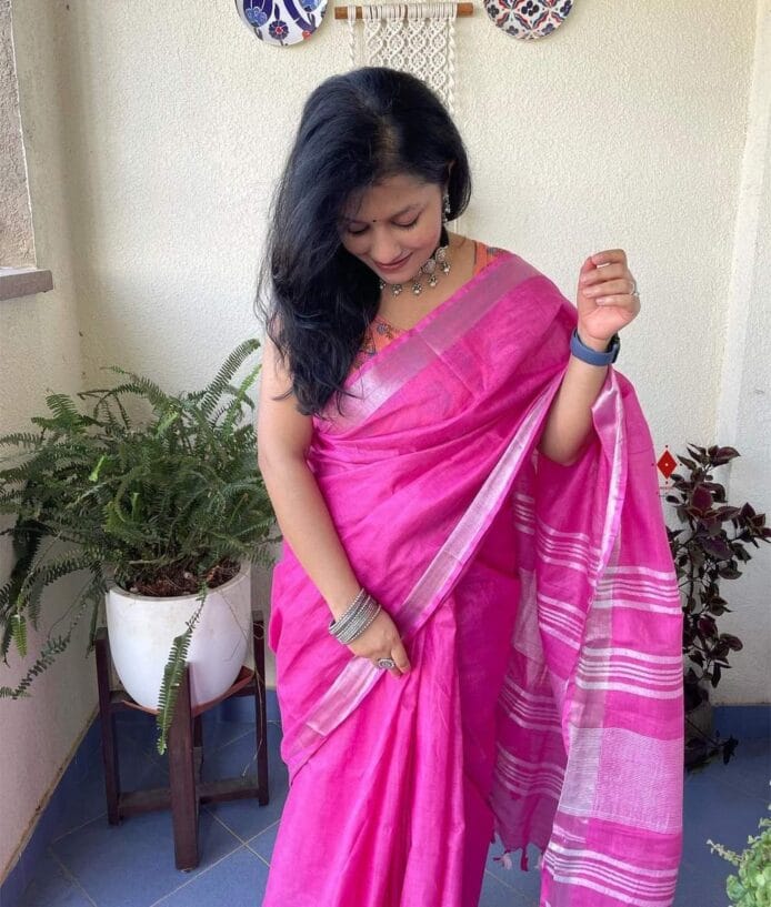 Bhagalpuri Linen Cotton Saree Online Shopping