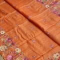 Orange Tussar Silk Saree for Weddings