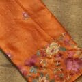 Orange Tussar Silk Saree for Weddings
