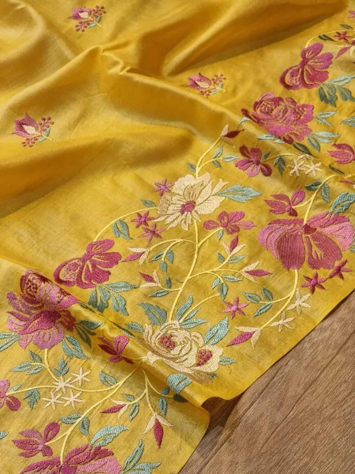 Tussar Silk Saree with Embroidery
