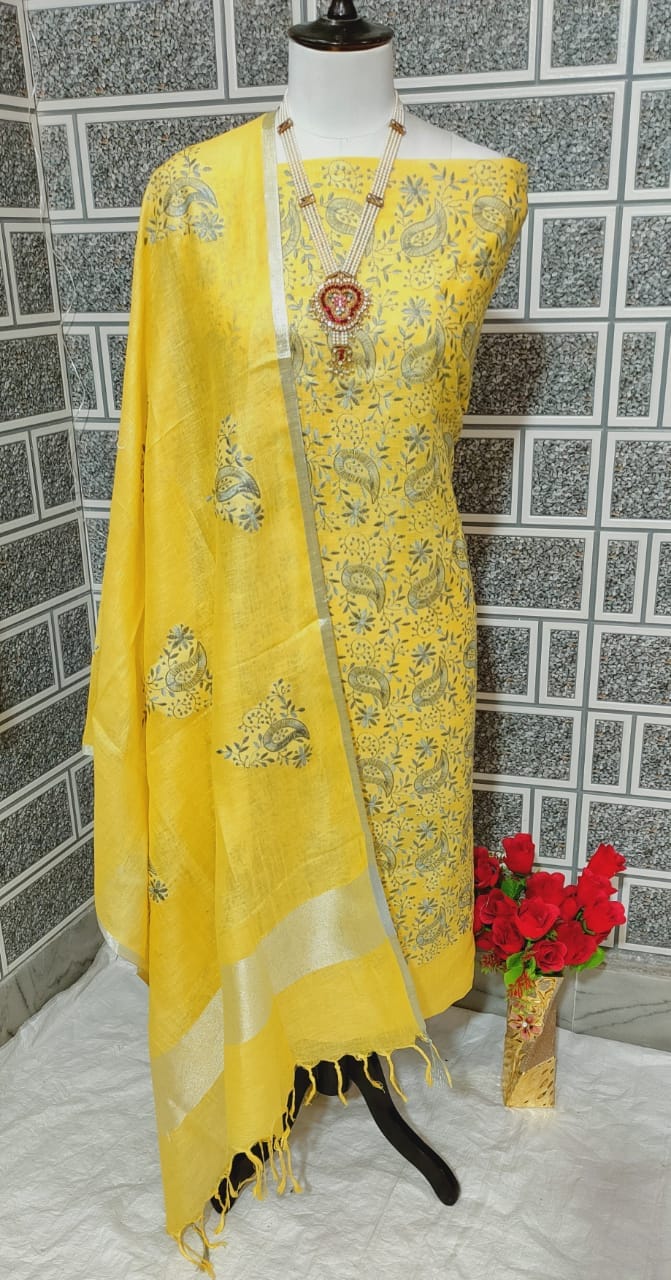 Embroidered Salwar Kameez Material with Pot and dummy