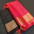 Mangalagiri Kota Silk Saree with check weaving design and temple border