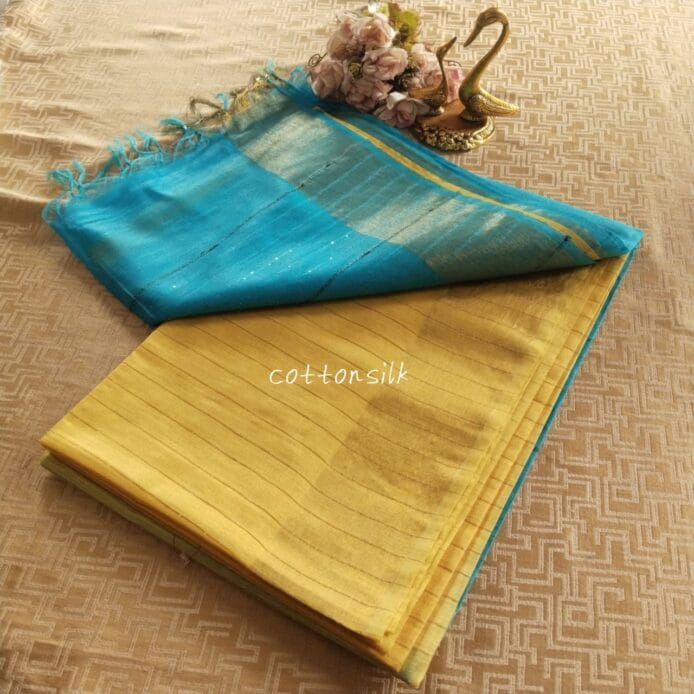 Pure kota silk saree with sequin pallu