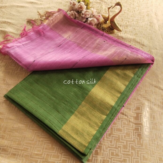 Pure kota silk saree with sequin pallu