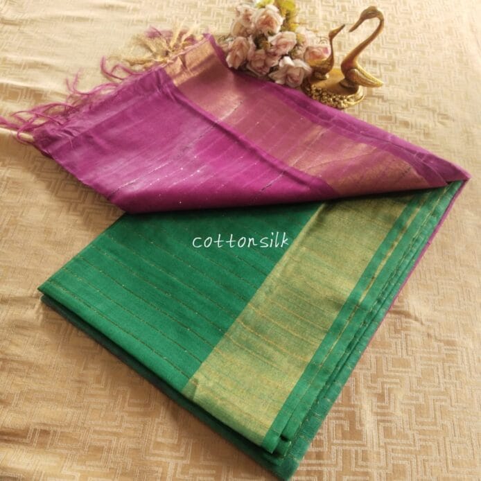 Pure kota silk saree with sequin pallu