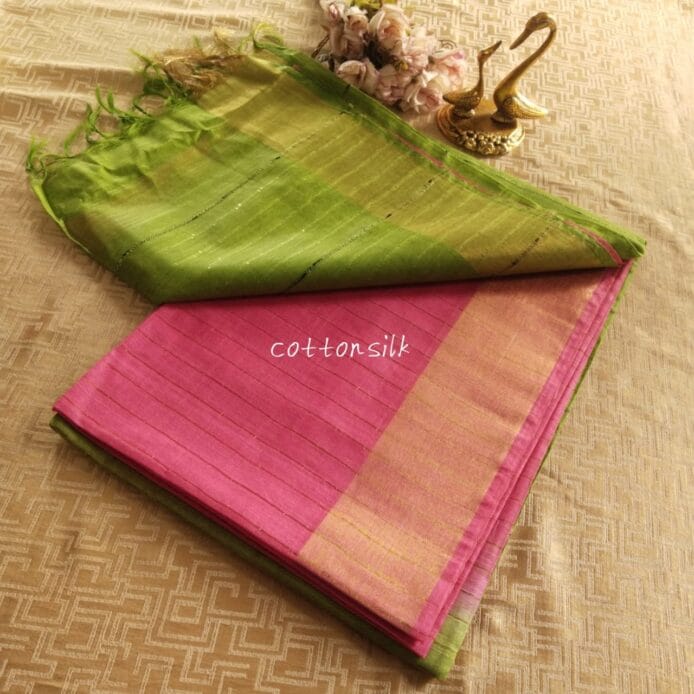 Pure kota silk saree with sequin pallu