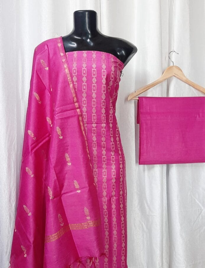 Unstitched Handloom Cotton Silk Dress Material for Women