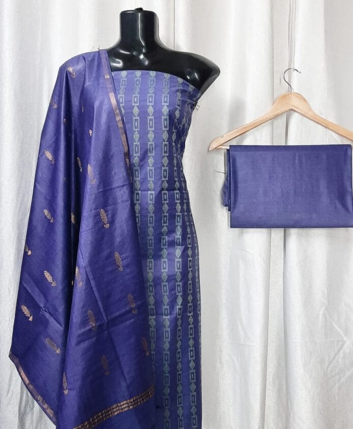 Unstitched Handloom Cotton Silk Dress Material for Women