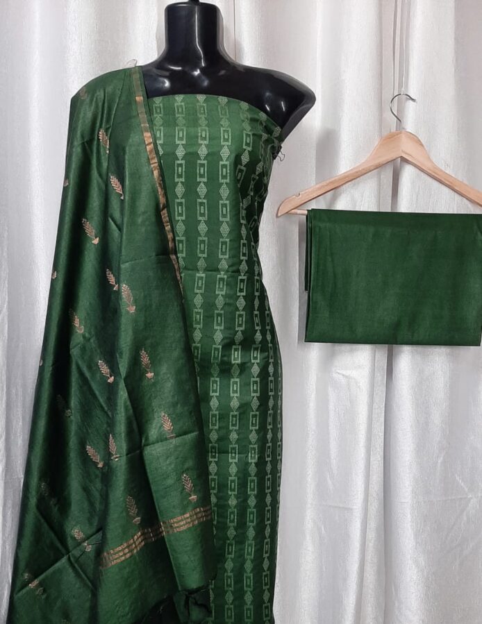 Unstitched Handloom Cotton Silk Dress Material for Women