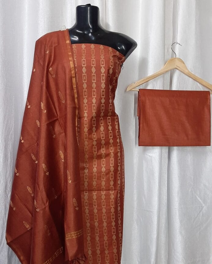 Unstitched Handloom Cotton Silk Dress Material for Women