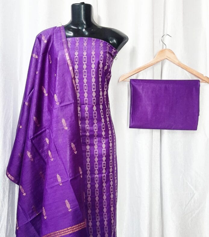 Unstitched Handloom Cotton Silk Dress Material for Women