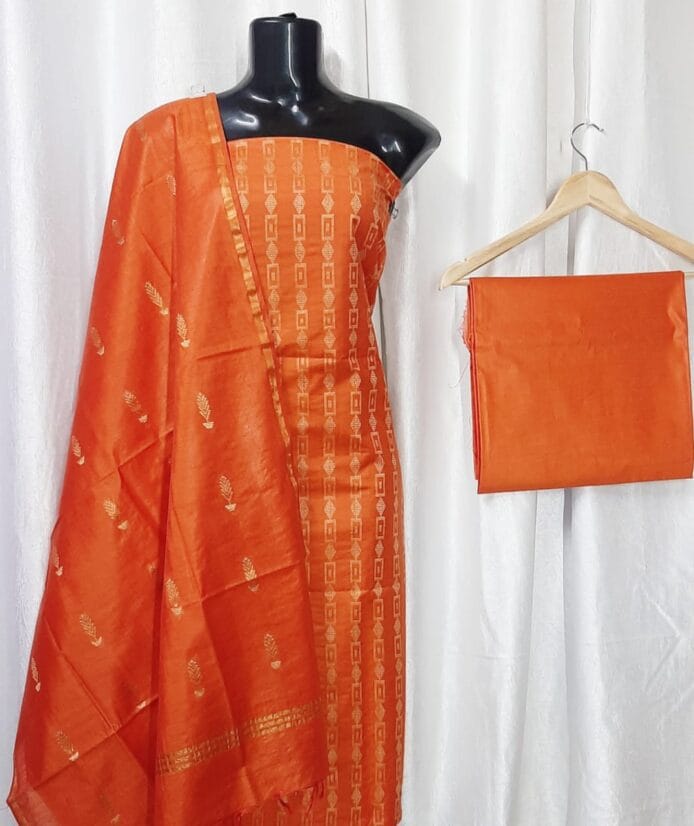 Unstitched Handloom Cotton Silk Dress Material for Women