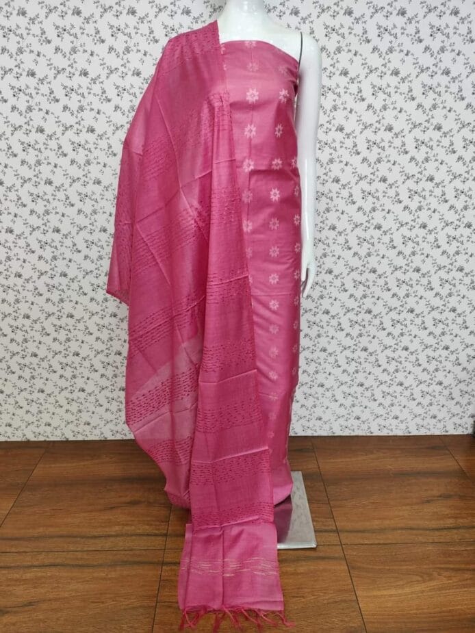 Cotton Silk Churidar Materials with dommy in picture