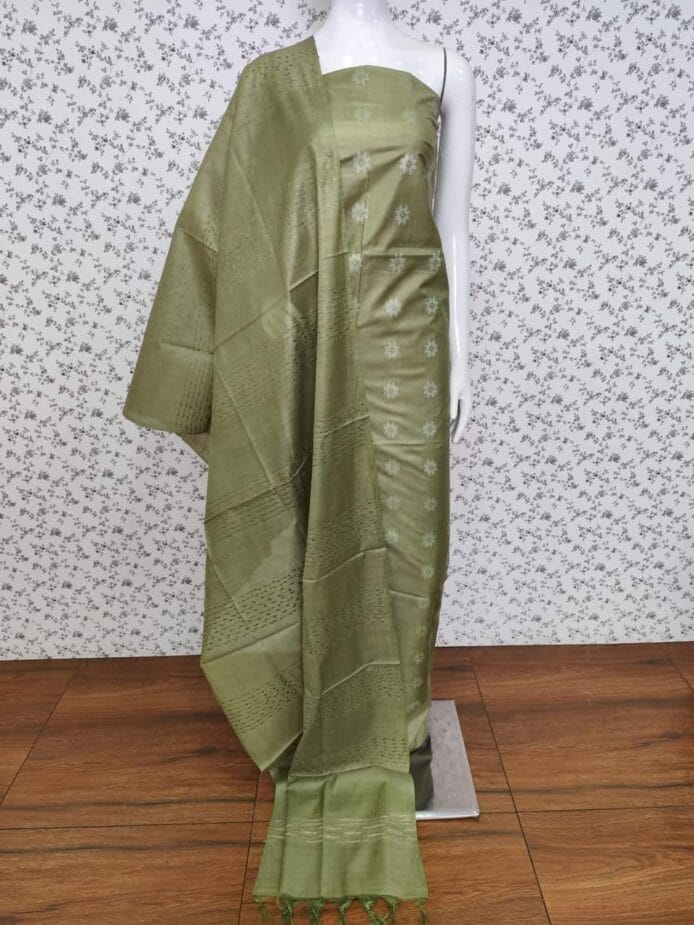 Cotton Silk Churidar Materials with dommy in picture