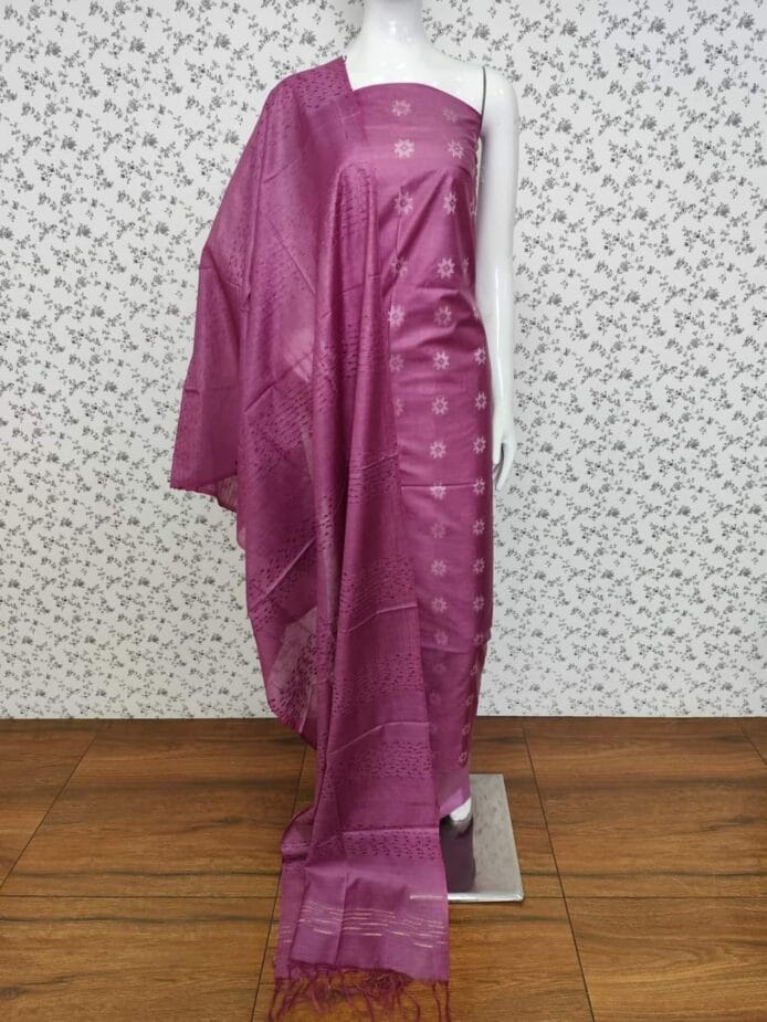 Cotton Silk Churidar Materials with dommy in picture