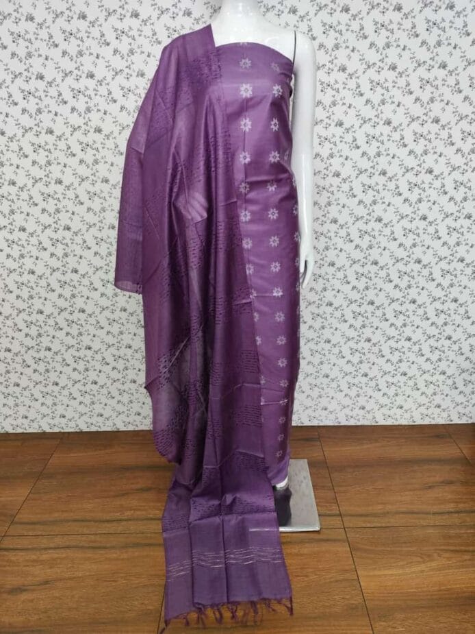 Cotton Silk Churidar Materials with dommy in picture