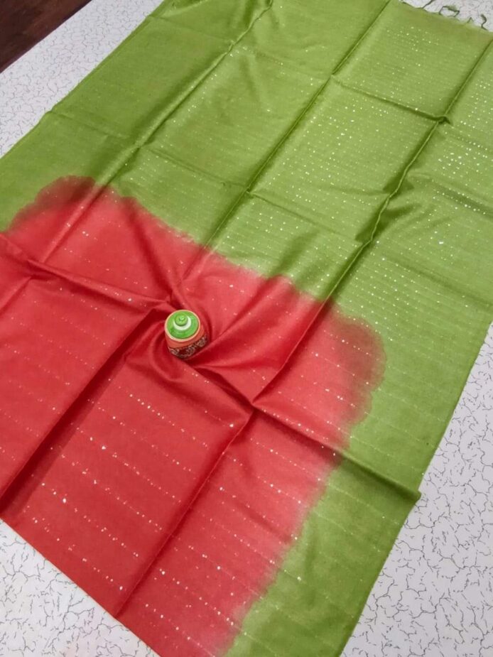 Sequins Striped Kota Silk Saree on the Floor