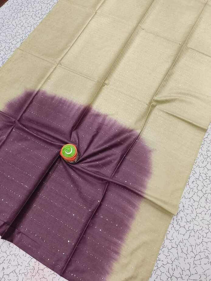 Sequins Striped Kota Silk Saree on the Floor