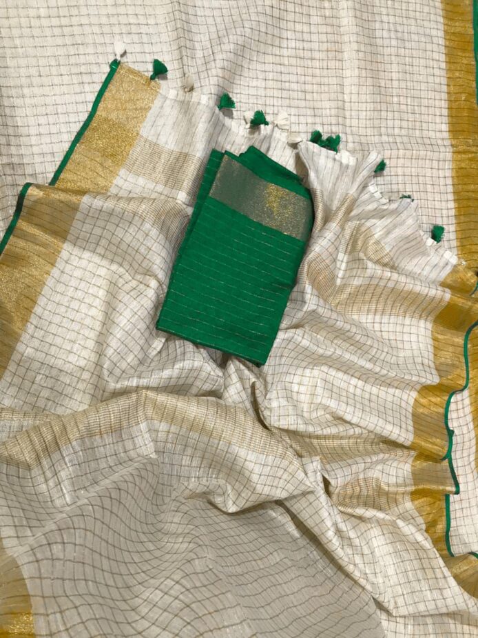 Kerala Traditional Saree – Elegant Linen Saree
