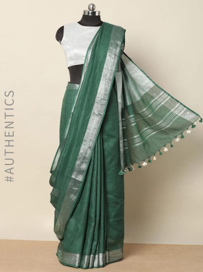 Linen by Linen saree with Dummy in picture