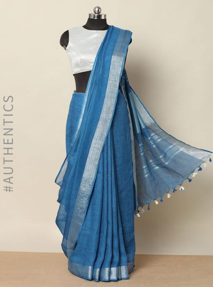 Linen by Linen saree with Dummy in picture